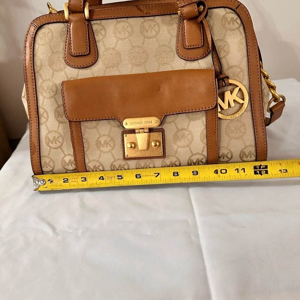 Michael Kors Cream and Tan Satchel